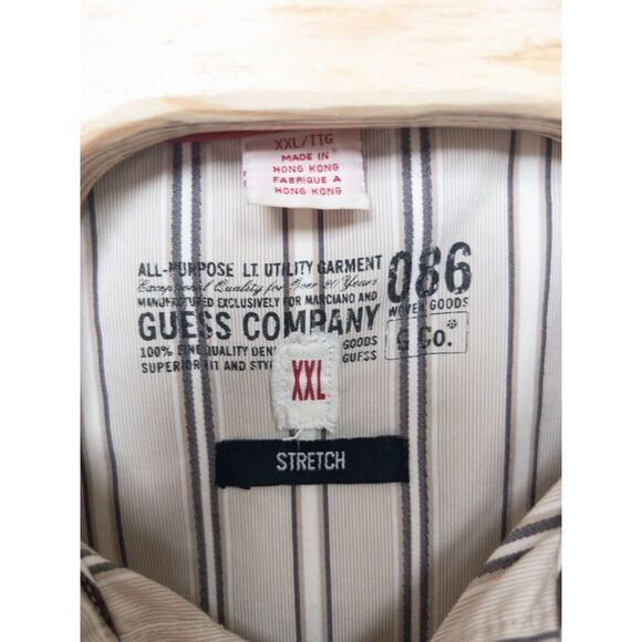 Vintage 1990’s Guess Diamond Pearl Snap Skully Style Shirt Mens XXL - Picture 5 of 14